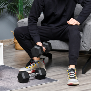 Alternative view of Hexagonal Dumbbells Kit Weight Lifting Exercise for Home Fitness 2x8kg HOMCOM