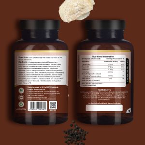 Alternative view of Lions Mane Mushroom Supplement 4000mg with Vitamin B1, B6, B12 & Black Pepper